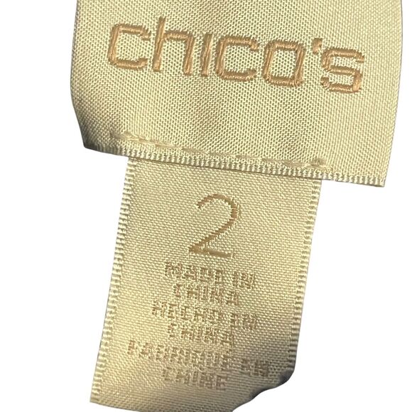 Chicos Womens Cotton Blend Navy Metallic Long Sleeve Chunky Knit Sweater 2 L - Picture 16 of 16